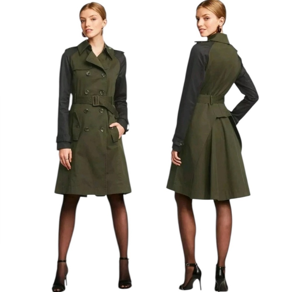 NWT Altuzarra Target Limited Ed. Olive Trench Coat Belted Peplum Size XS